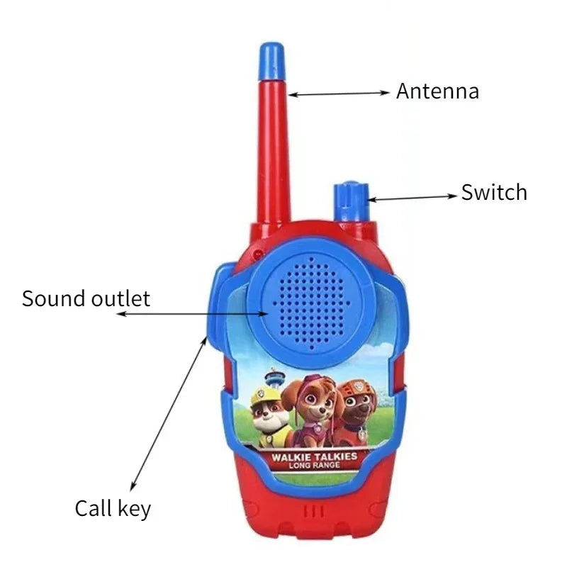 Patrulhas pata brinquedo walkie talkies telefone ao ar livre rádio interfone pai-filho brinquedos jogo presente conjunto crianças walkie rádio dos desenhos animados crianças