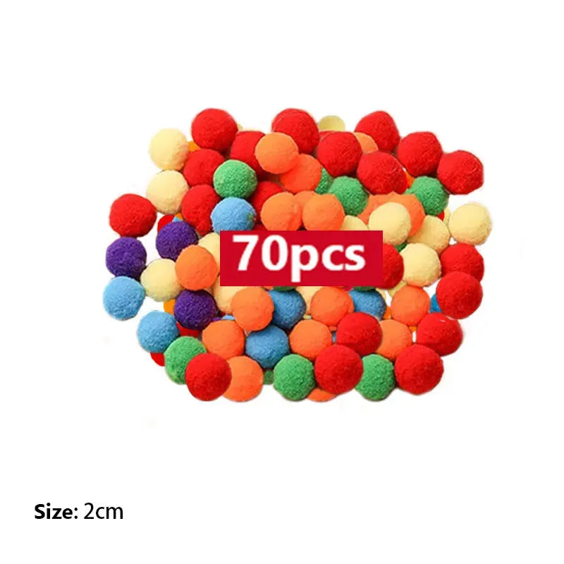 3 year Old  Children's Rainbow Counting Pompoms Toys Sorting Cup Montessori Sensory Toys Preschool Learning Activities Math Toys