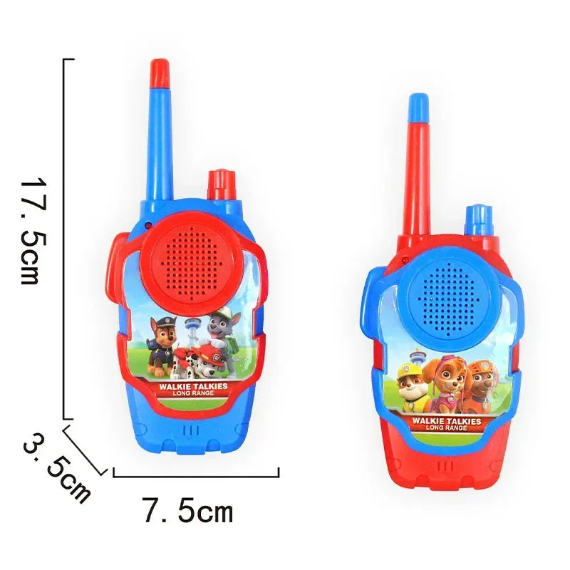 Patrulhas pata brinquedo walkie talkies telefone ao ar livre rádio interfone pai-filho brinquedos jogo presente conjunto crianças walkie rádio dos desenhos animados crianças