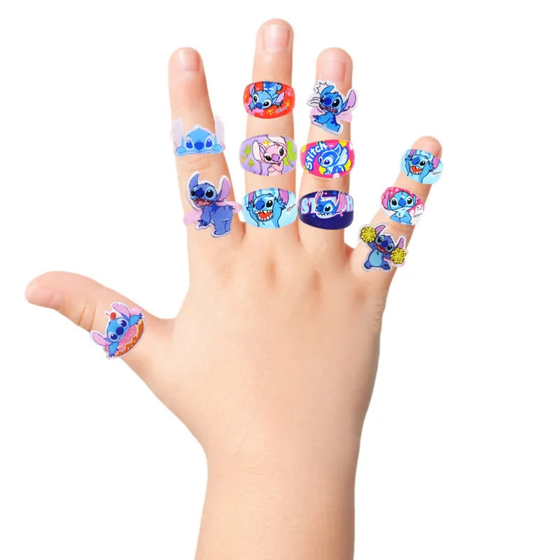 10/20 Disney Anime Stitch Ring set Kawaii Lilo Stitch Children Acrylic Ring Cartoon Accessories Toy Kids Xmas Gifts