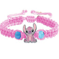 Disney stitch mulher pulseira dos desenhos animados lilo & ponto anime figura impressão bonito pulseira presente crianças pulseira brinquedos meninas meninos presentes