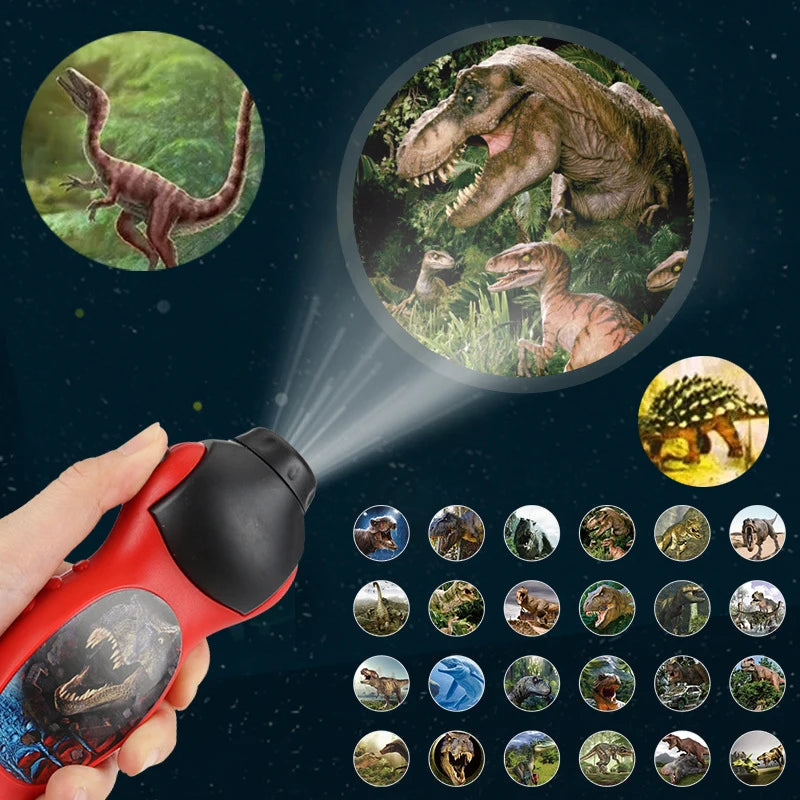 Dinossauro tubarão projetor noite estudo aprendizagem brinquedo lanterna dormindo história educação precoce brinquedos tocha lanterna brinquedos divertidos