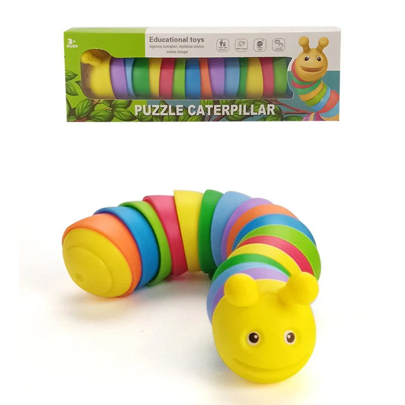 Funny Fidget Slugs Articulated Sensory Slug Toy Realistic Worm Caterpillar Fidget Toys for Kids Adults ADHD Autism Stress Relief