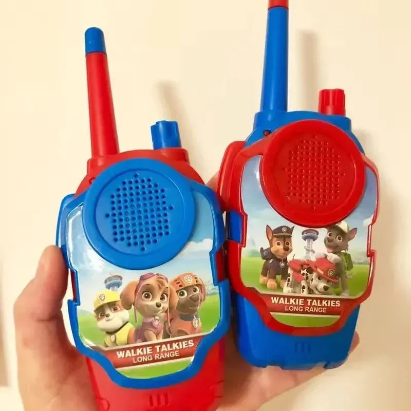 Patrulhas pata brinquedo walkie talkies telefone ao ar livre rádio interfone pai-filho brinquedos jogo presente conjunto crianças walkie rádio dos desenhos animados crianças