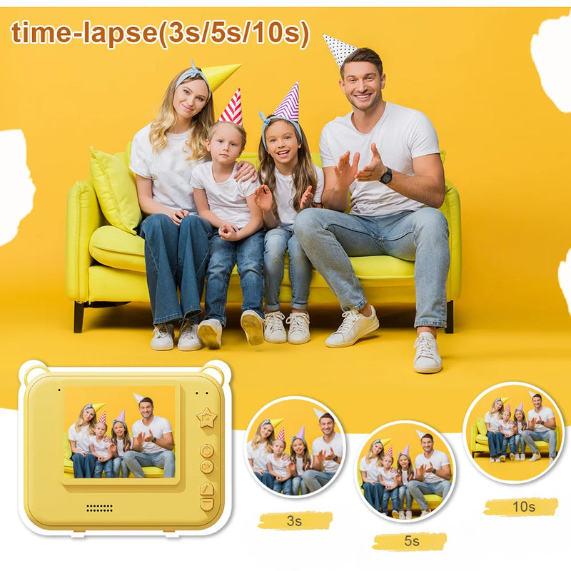 Digital Kids Instant Printing Camera Suitable for Photography Photos Children's Mini Thermal Printer Holiday Gift