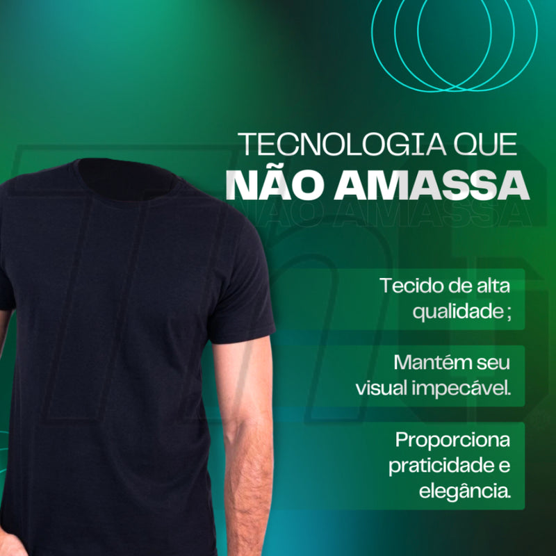 Kit 4 Camisetas Masculinas Básicas Conforto Lisas Poliéster Premium