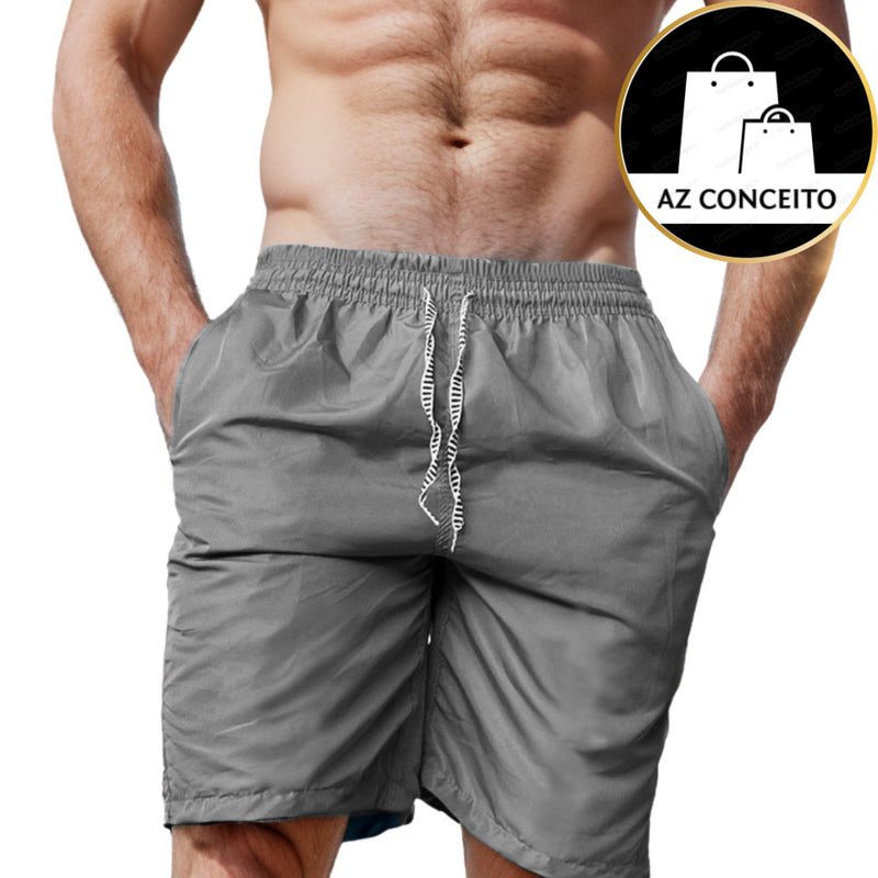 Kit 3 Bermudas Masculinas Reforçadas Tactel Caminhada Academia Piscina Praia Com Bolsos