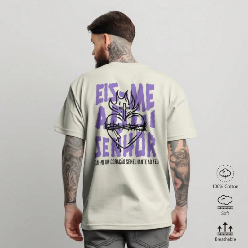 Camiseta Religiosa Jesus Eis Me Aqui Senhor Camisa Streetwear  ENVIO IMEDIATO Unissex Qualidade Algodão