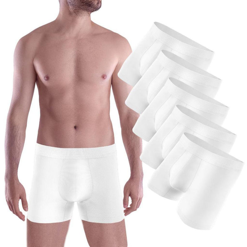 Kit 8 Cueca Boxer Lisa Básica Confortável Branca Masculina  Microfibra