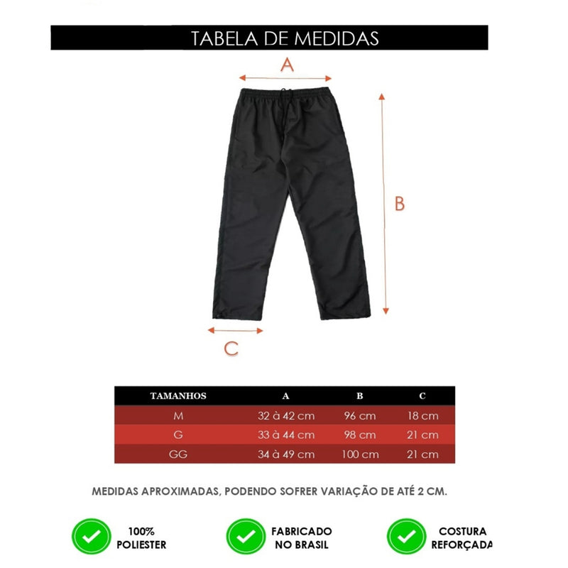 Kit Calças Masculina Tactel Esportiva Básica Costura Reforçada