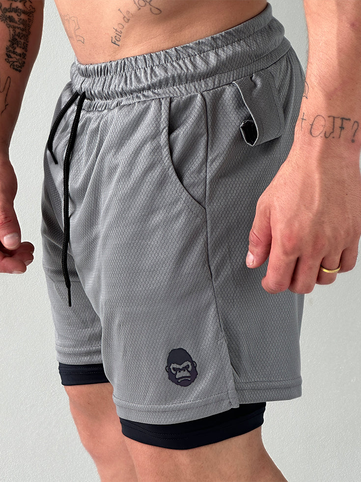 Kit 2 Bermudas 2 em 1 Masculina para Exercícios Físicos