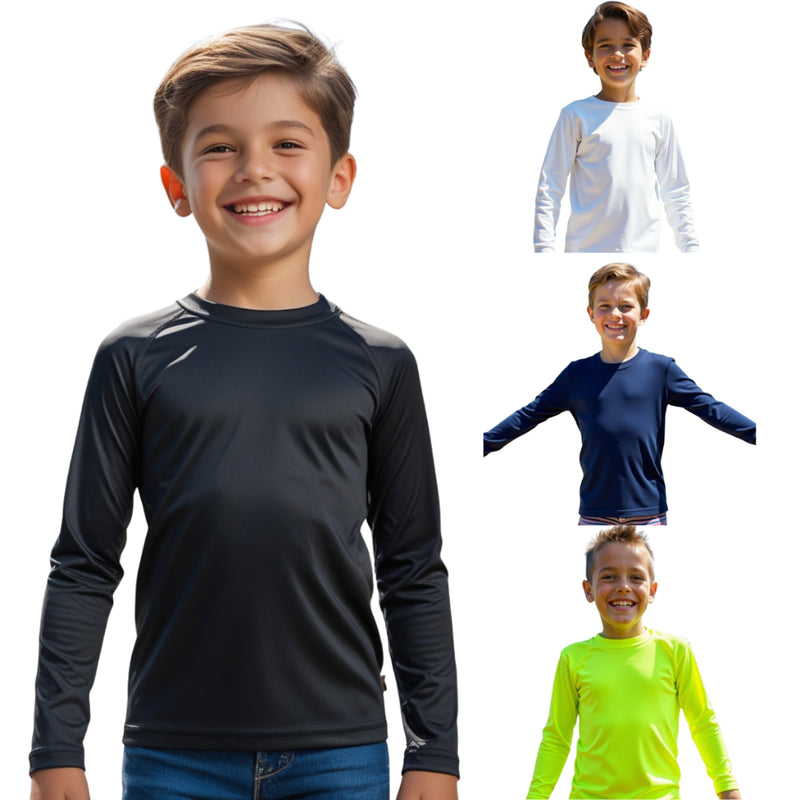 Camisa Térmica Infantil Proteção Solar Uv 50+ Camiseta Infantil e Juvenil Uv Proteção Solar 2 a 14 Anos Blusa UV