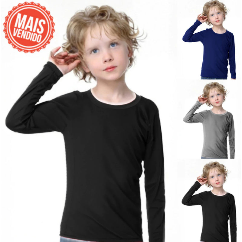 Camisa Térmica Infantil Proteção Solar Uv 50+ Camiseta Infantil e Juvenil Uv Proteção Solar 2 a 14 Anos Blusa UV