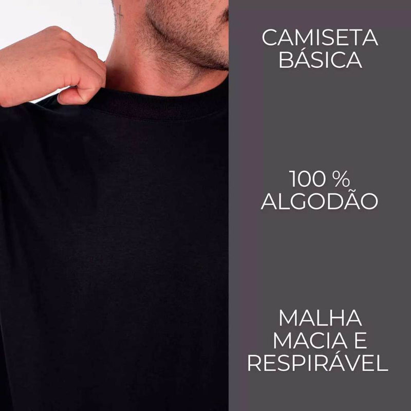 Kit 4 Camiseta Oversized Streetwear Masculina Gola Alta Algodão Premium Básica