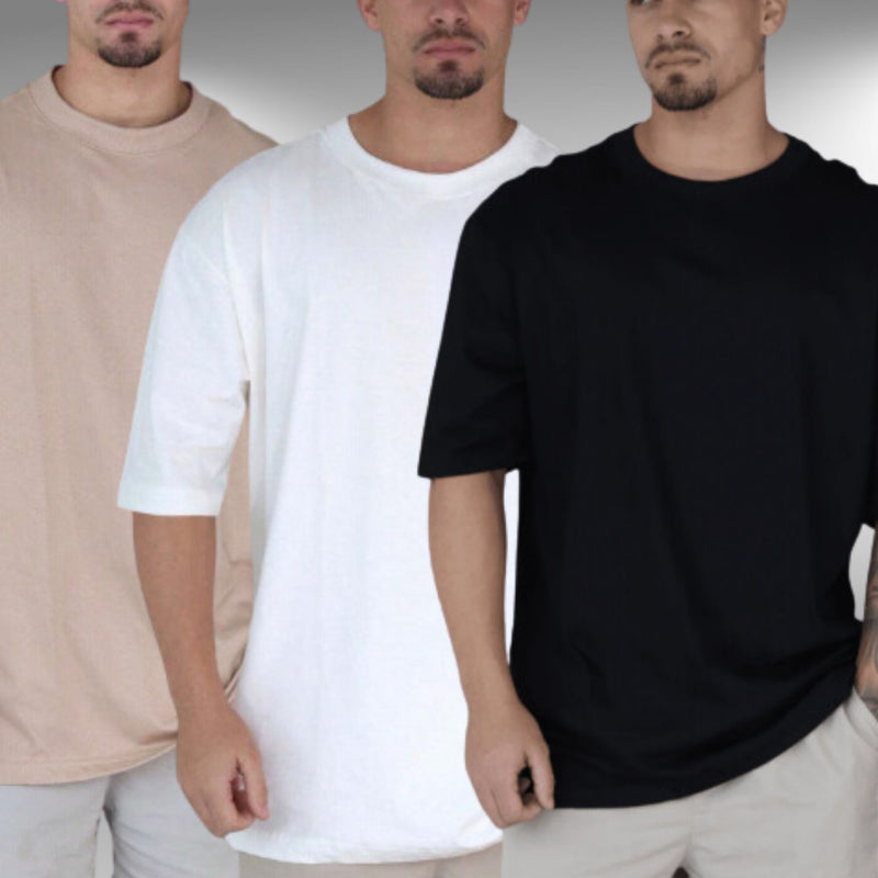 Kit 3 Camiseta Lisa Oversized Masculina Streetwear